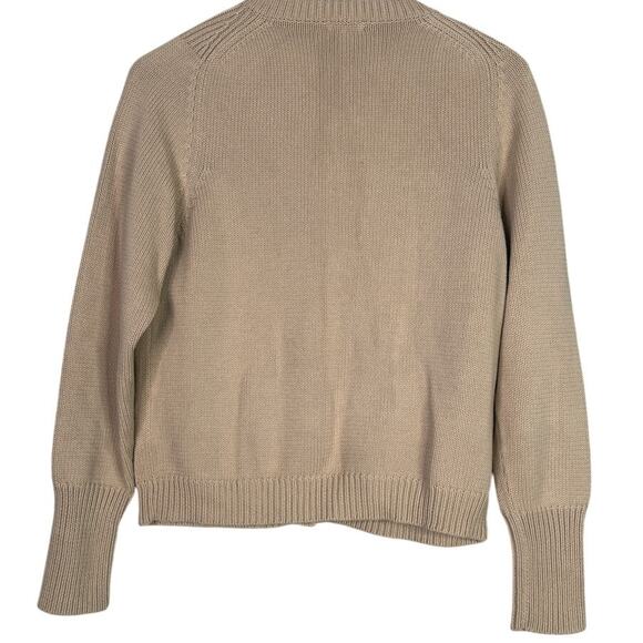 J.Crew Studded Detailing Long Sleeve Cardigan Casual Sweater Pockets L Tan Beige - Picture 13 of 15